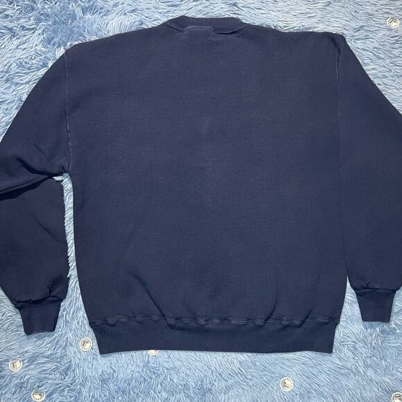 VINTAGE Seattle Space Needle Crewneck Sweater Large Mens Blue Rhinestone - Picture 2 of 10